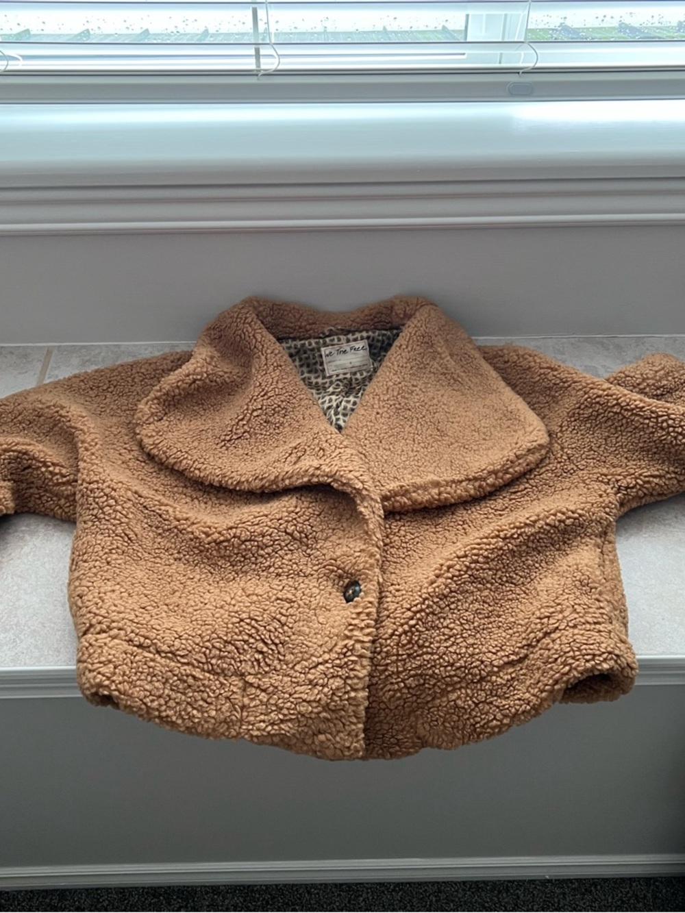 Free People Teddy Sherpa Jacket in Camel size Small